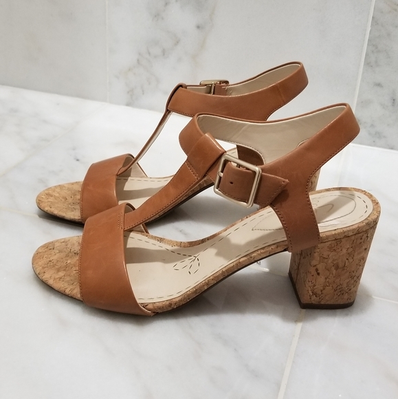 cork chunky heel sandals